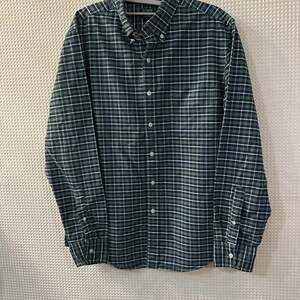 J Crew Shirt Men Medium Green Plaid Flex Oxford Slim Fit Long Sleeve Preppy